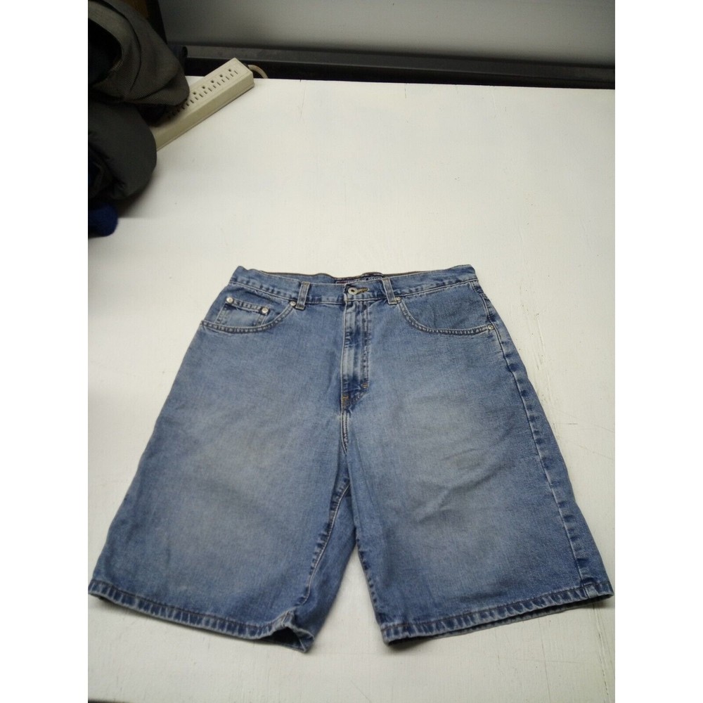 Size 33 Vtg 90's Structure Wide Leg Denim Jean Carpenter Shorts Sandblast USA